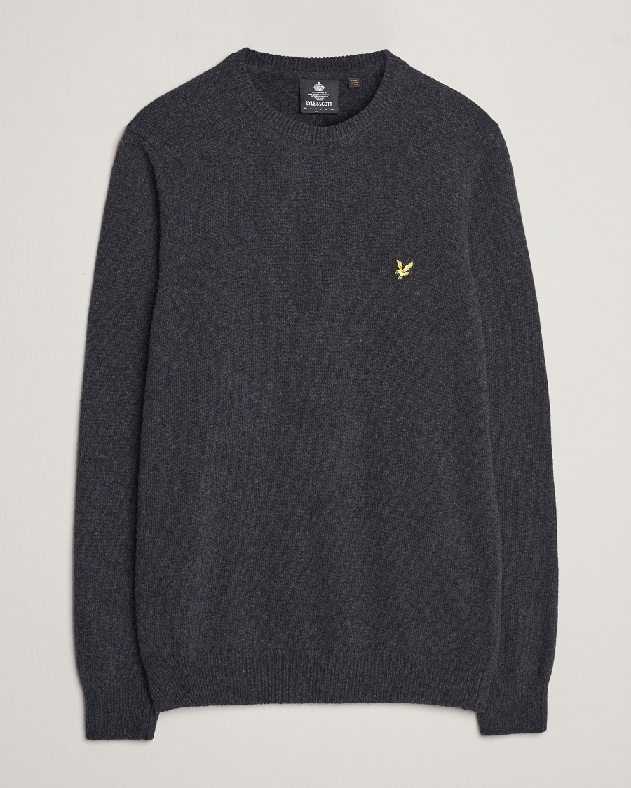 Hombres | Jerséis y prendas de punto | Lyle & Scott | Lambswool Crew Neck Pullover Charcoal Marl