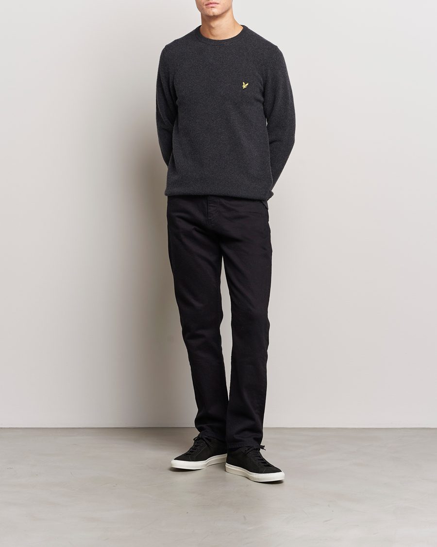 Hombres | Jerséis y prendas de punto | Lyle & Scott | Lambswool Crew Neck Pullover Charcoal Marl