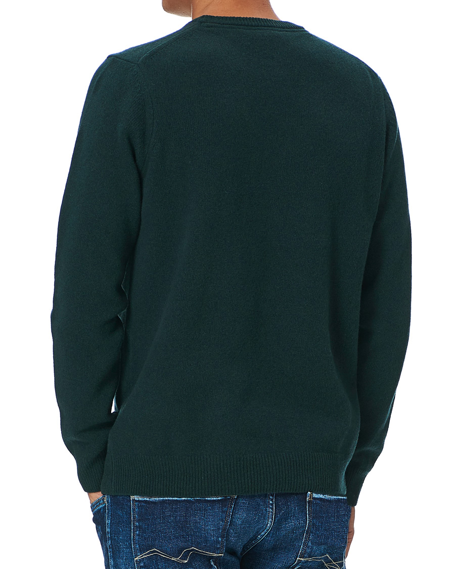 Hombres | Jerséis y prendas de punto | Lyle & Scott | Lambswool Crew Neck Pullover Dark Green Marl