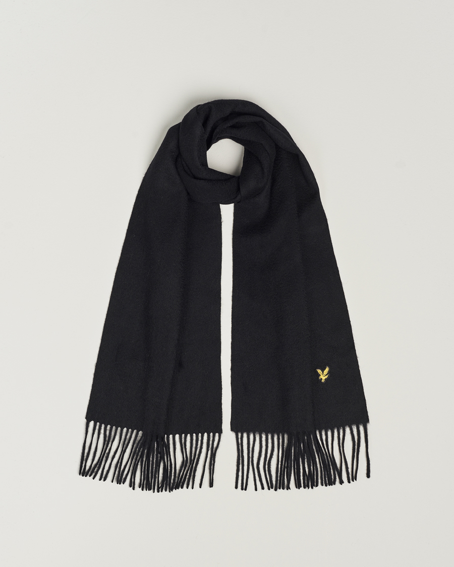 Hombres | Lyle & Scott Lambswool Scarf True Black | Lyle & Scott | Lambswool Scarf True Black
