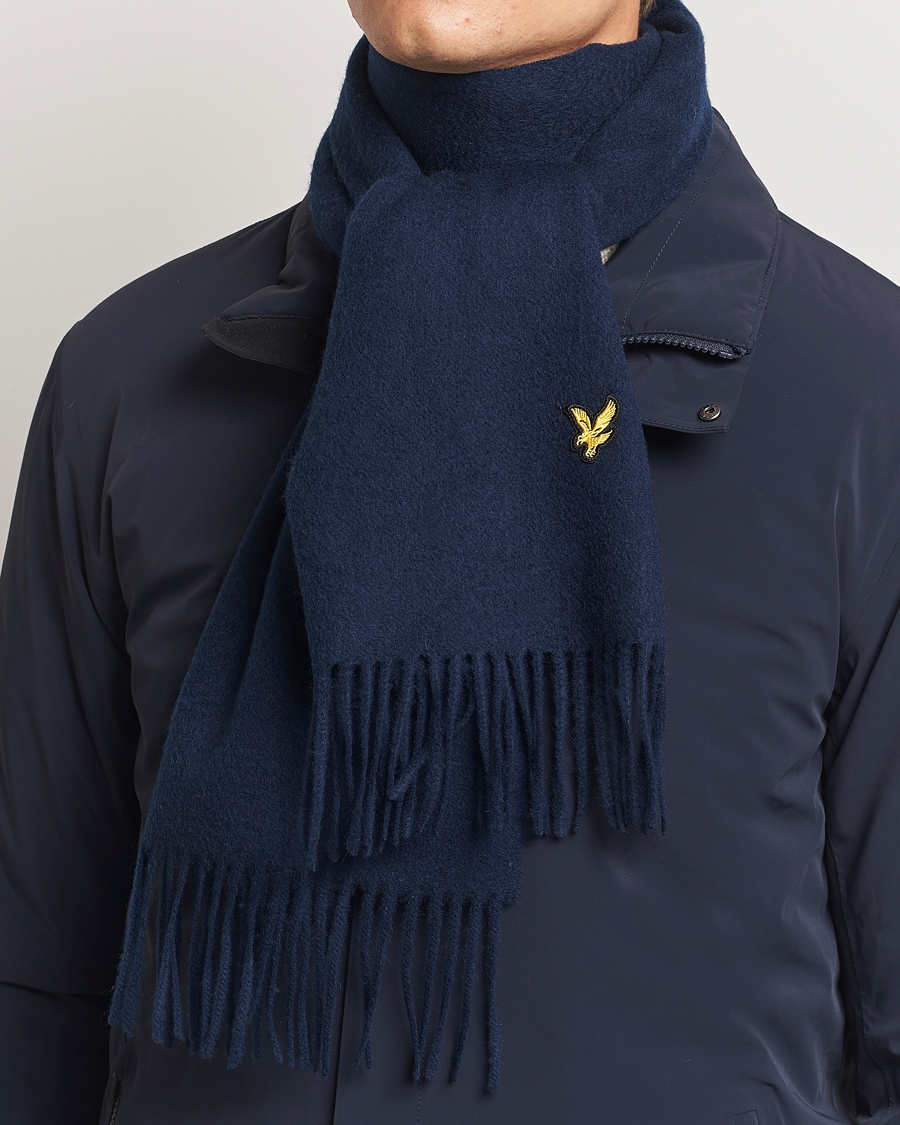 Hombres | Lyle & Scott Lambswool Scarf Dark Navy | Lyle & Scott | Lambswool Scarf Dark Navy