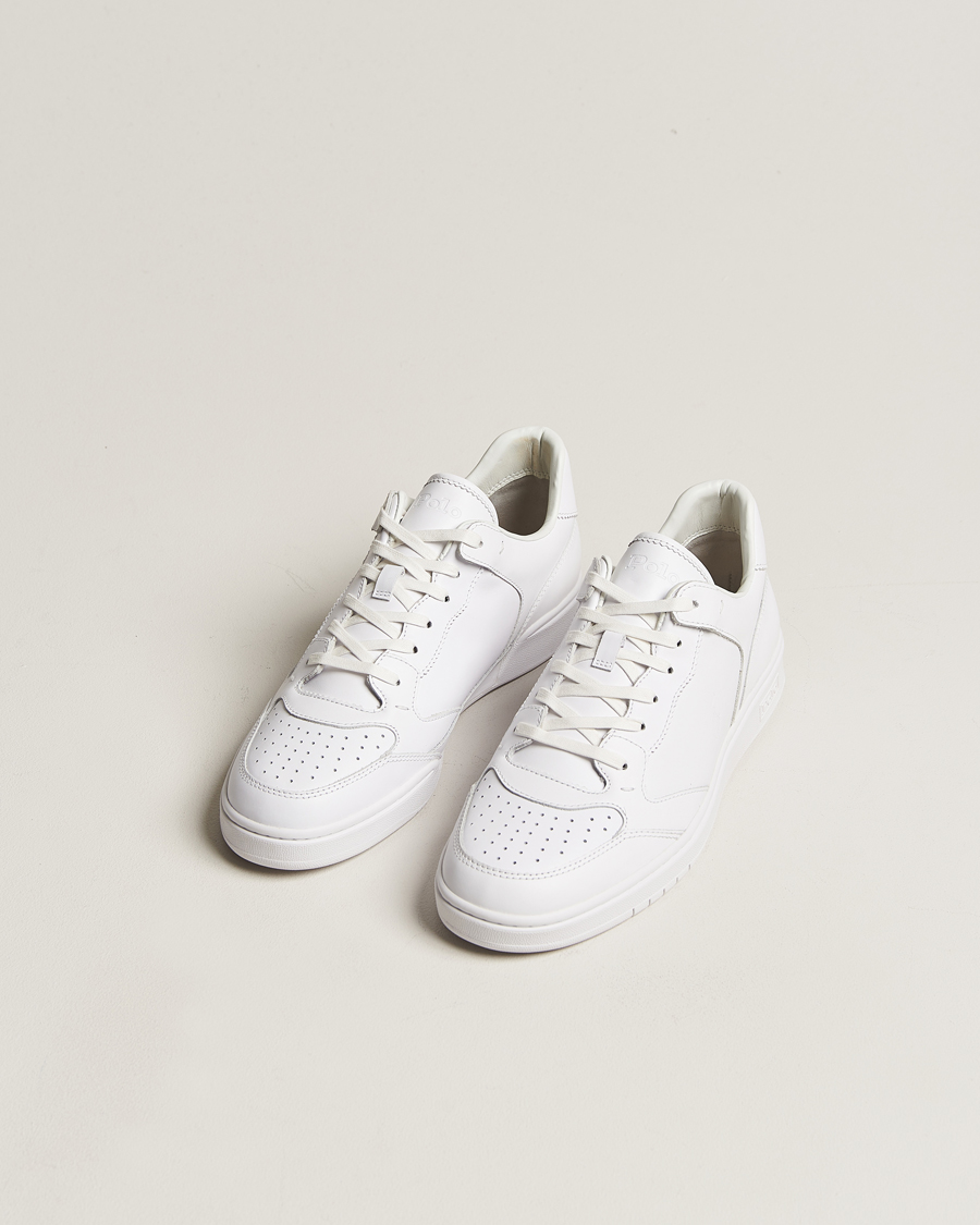 Hombres |  | Polo Ralph Lauren | Court Luxury Leather Sneaker White