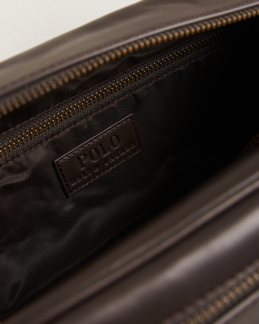 Hombres | Polo Ralph Lauren Leather Washbag Brown | Polo Ralph Lauren | Leather Washbag Brown