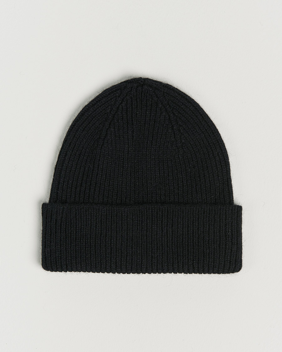 Hombres | Gorros | Le Bonnet | Lambswool/Caregora Beanie Onyx