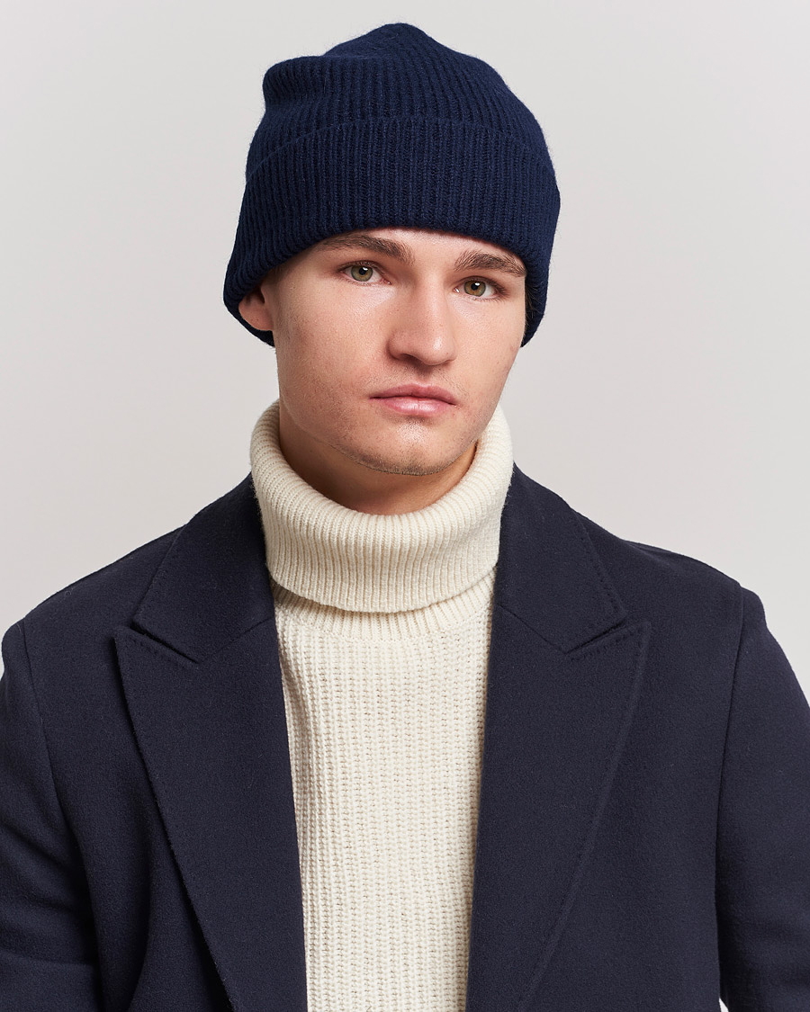 Hombres | Gorros | Le Bonnet | Lambswool/Caregora Beanie Midnight