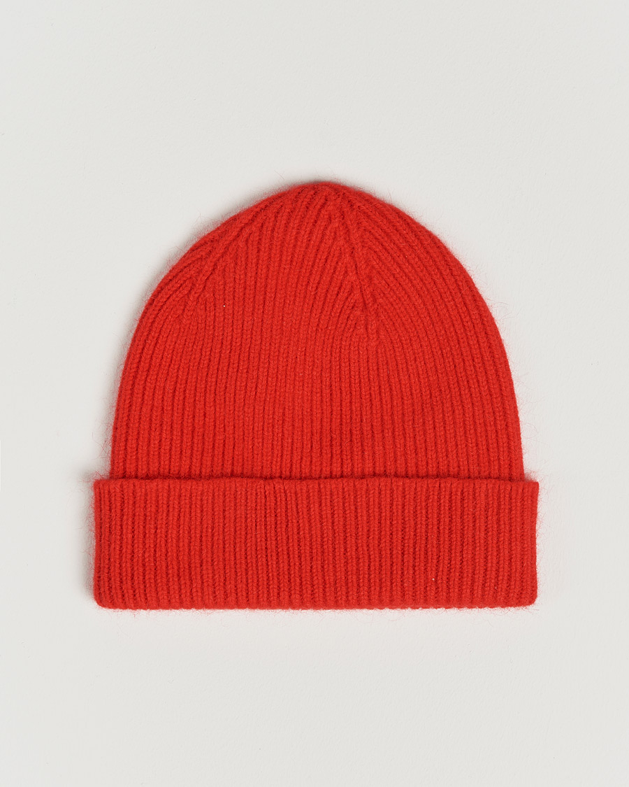 Hombres | Le Bonnet Lambswool/Caregora Beanie Crimsom Red | Le Bonnet | Lambswool/Caregora Beanie Crimsom Red