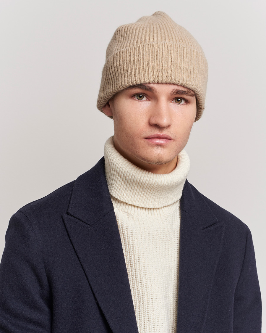 Hombres | Gorros | Le Bonnet | Lambswool/Caregora Beanie Sand