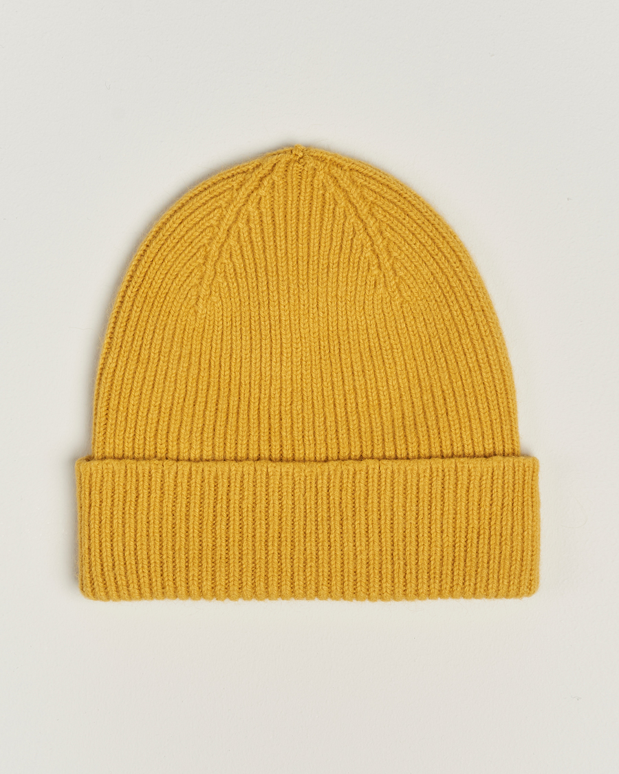 Hombres | Gorros | Le Bonnet | Lambswool/Caregora Beanie Mustard