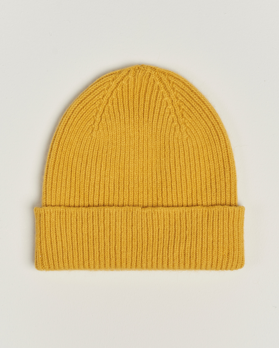 Hombres | Gorros | Le Bonnet | Lambswool/Caregora Beanie Mustard