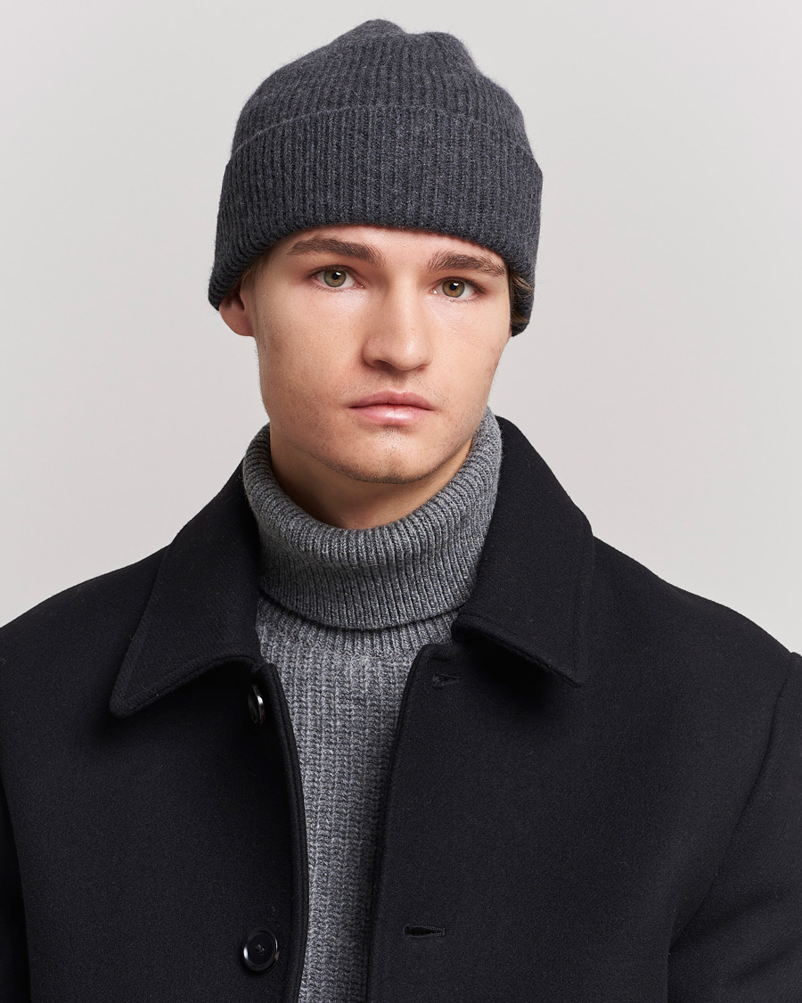 Hombres | Gorros | Le Bonnet | Lambswool/Caregora Beanie Graphite
