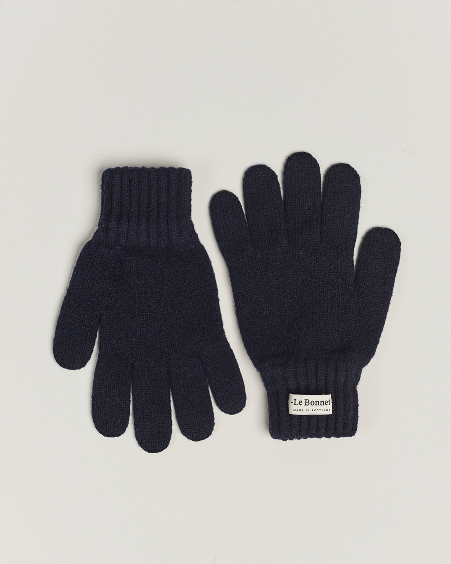 Hombres | Guantes | Le Bonnet | Merino Wool Gloves Midnight