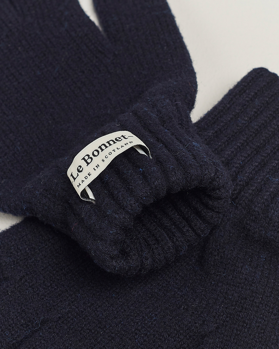 Hombres | Guantes | Le Bonnet | Merino Wool Gloves Midnight