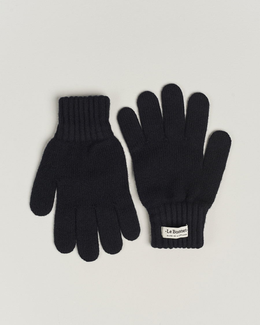 Hombres | Guantes | Le Bonnet | Merino Wool Gloves Onyx