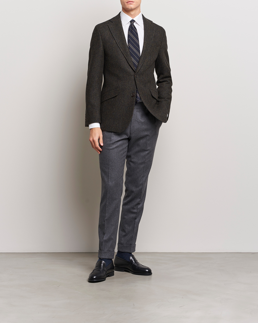 Hombres | Blazers | Walker Slater | Edward Wool Donegal Blazer Dark Brown