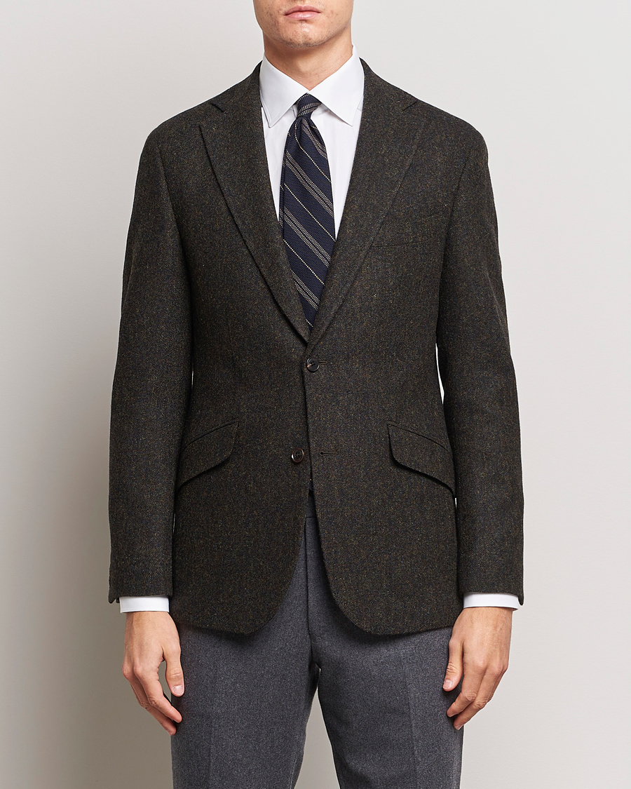 Hombres | Blazers | Walker Slater | Edward Wool Donegal Blazer Dark Brown
