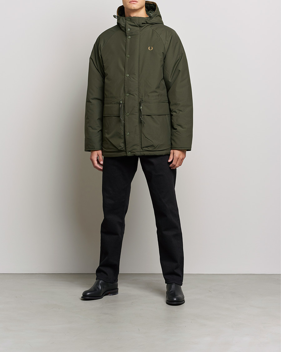 Hombres | Abrigos y chaquetas | Fred Perry | Padded Zip Through Parka Hunting Green