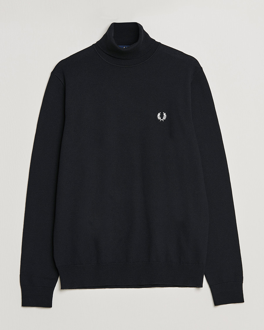 Hombres | Jerséis y prendas de punto | Fred Perry | Roll Neck Jumper Black