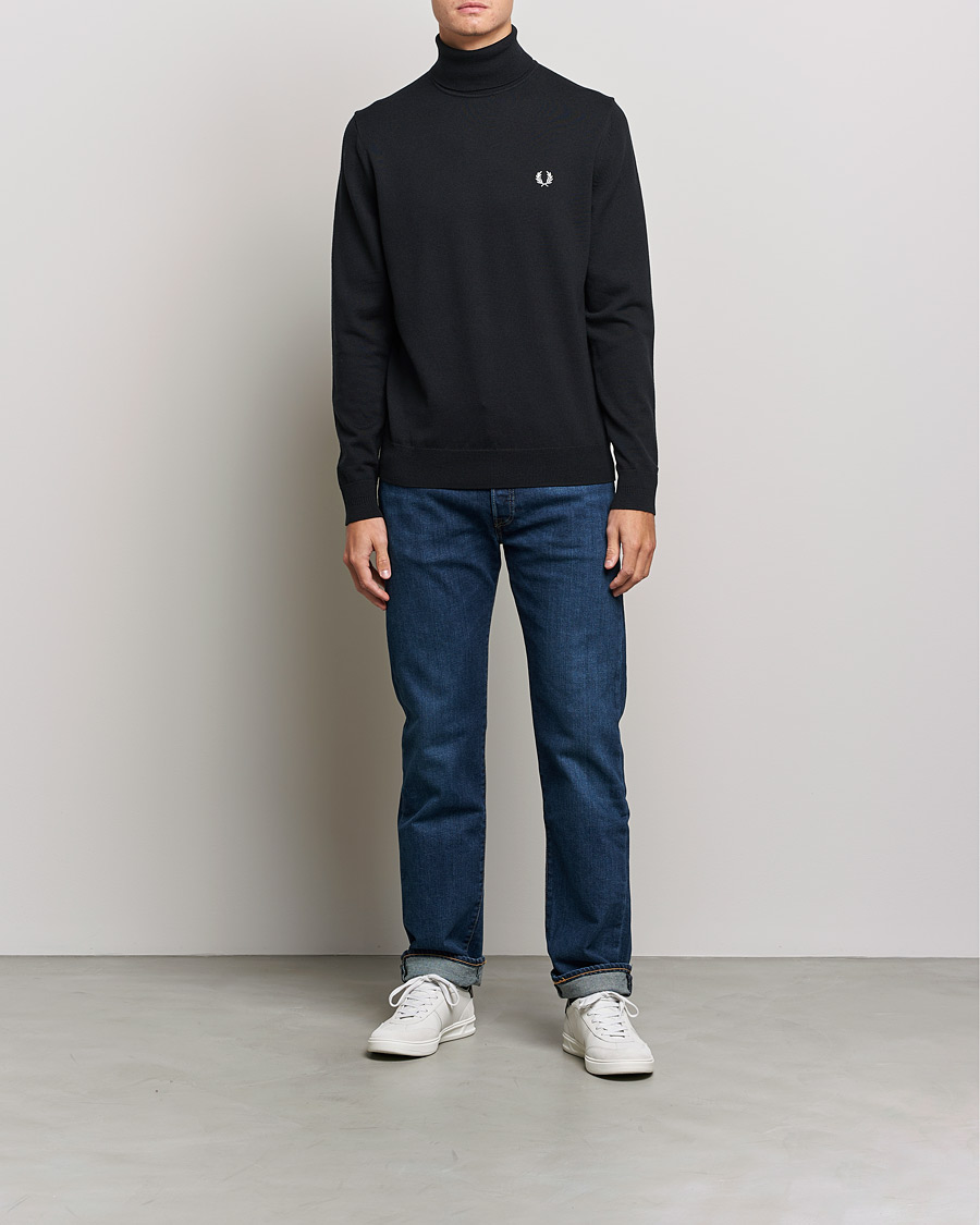 Hombres | Jerséis y prendas de punto | Fred Perry | Roll Neck Jumper Black