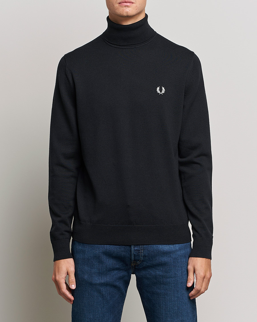Hombres | Jerséis y prendas de punto | Fred Perry | Roll Neck Jumper Black