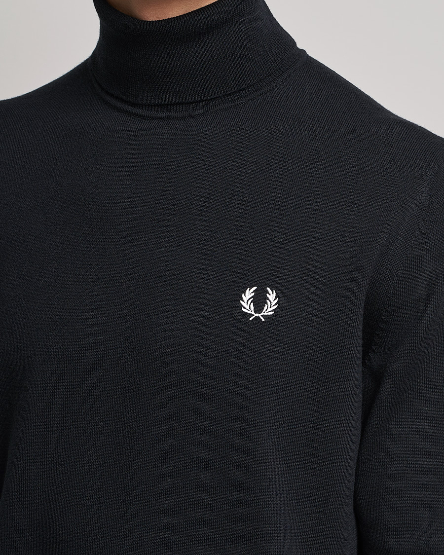 Hombres | Jerséis y prendas de punto | Fred Perry | Roll Neck Jumper Black