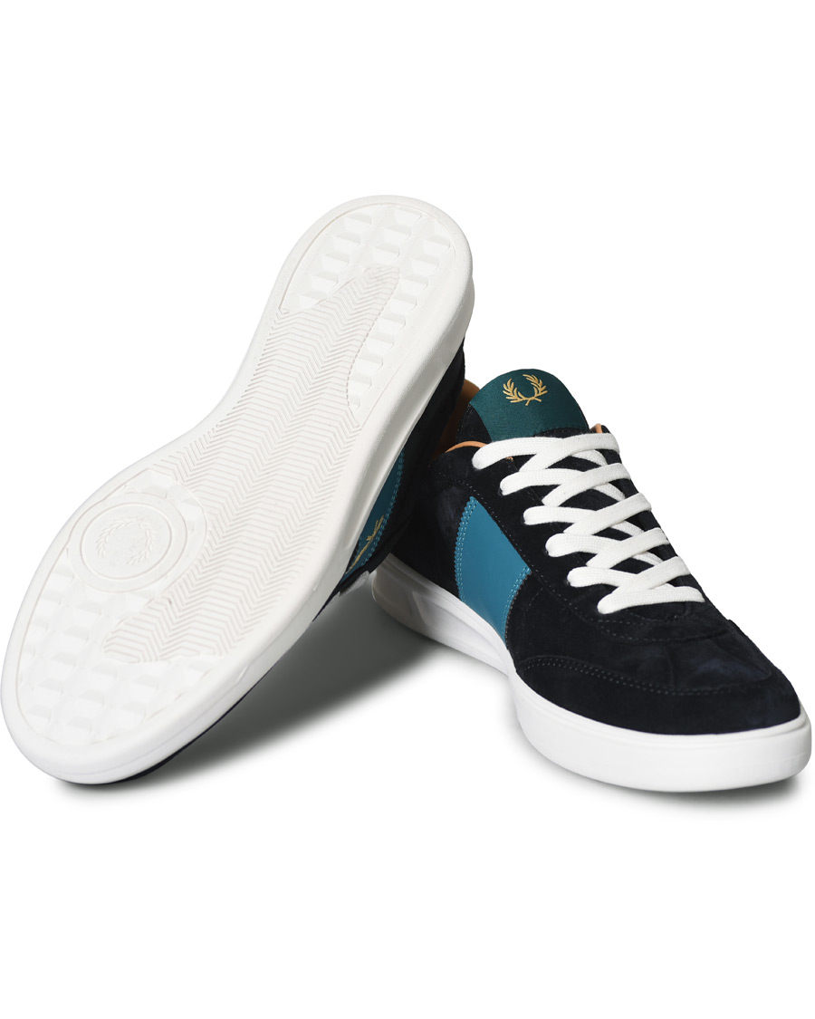 Hombres | Fred Perry Suede Panel Sneakers Navy | Fred Perry | Suede Panel Sneakers Navy