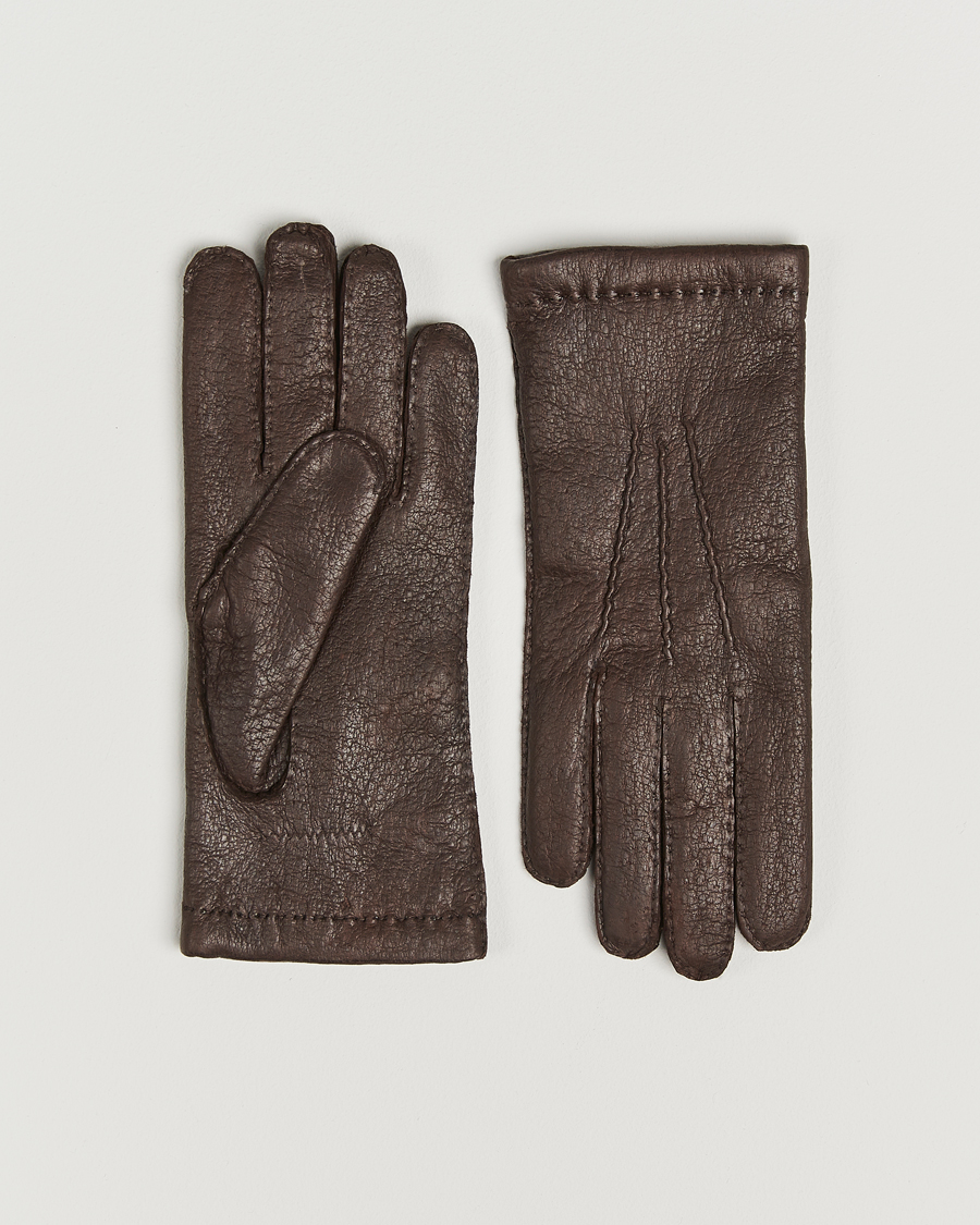 Hombres | Hestra Peccary Handsewn Cashmere Glove Espresso | Hestra | Peccary Handsewn Cashmere Glove Espresso