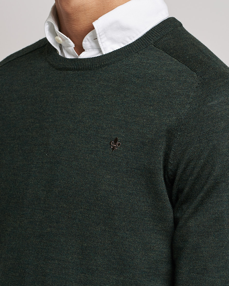 Hombres | Jerséis y prendas de punto | Morris | Merino O-neck Olive Melange