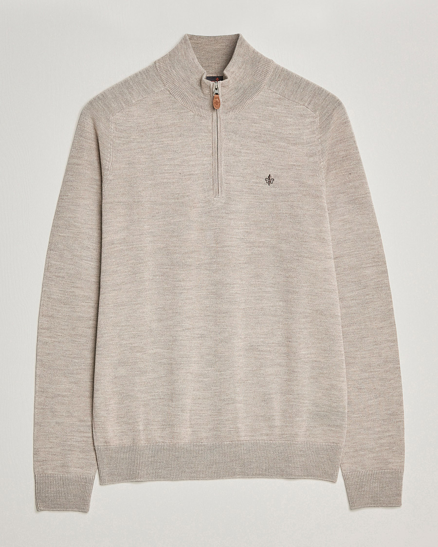 Hombres | Jerséis y prendas de punto | Morris | John Merino Half Zip Khaki