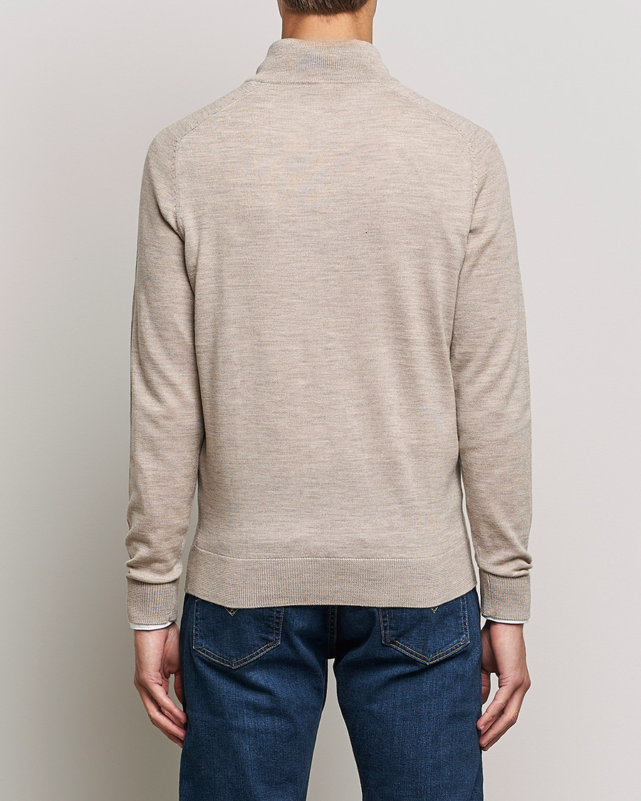 Hombres | Jerséis y prendas de punto | Morris | John Merino Half Zip Khaki