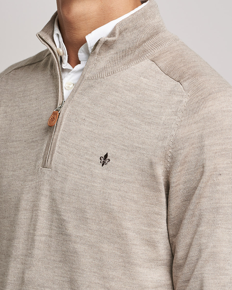Hombres | Jerséis y prendas de punto | Morris | John Merino Half Zip Khaki