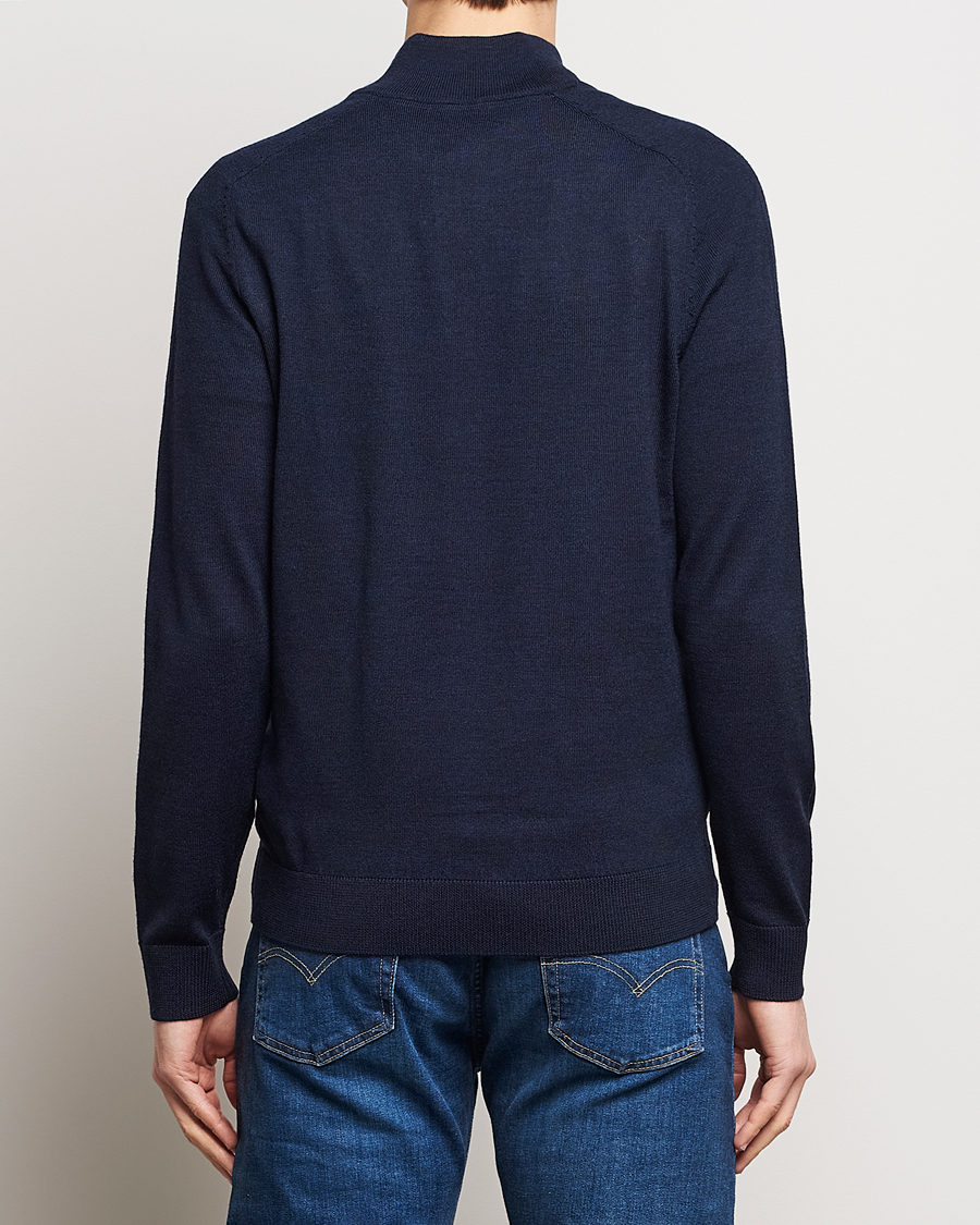 Hombres | Jerséis y prendas de punto | Morris | John Merino Half Zip Navy