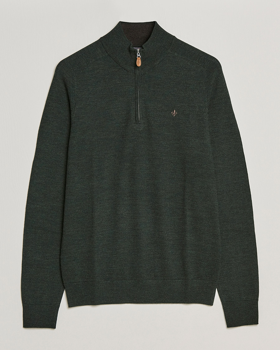 Hombres | Jerséis y prendas de punto | Morris | John Merino Half Zip Olive