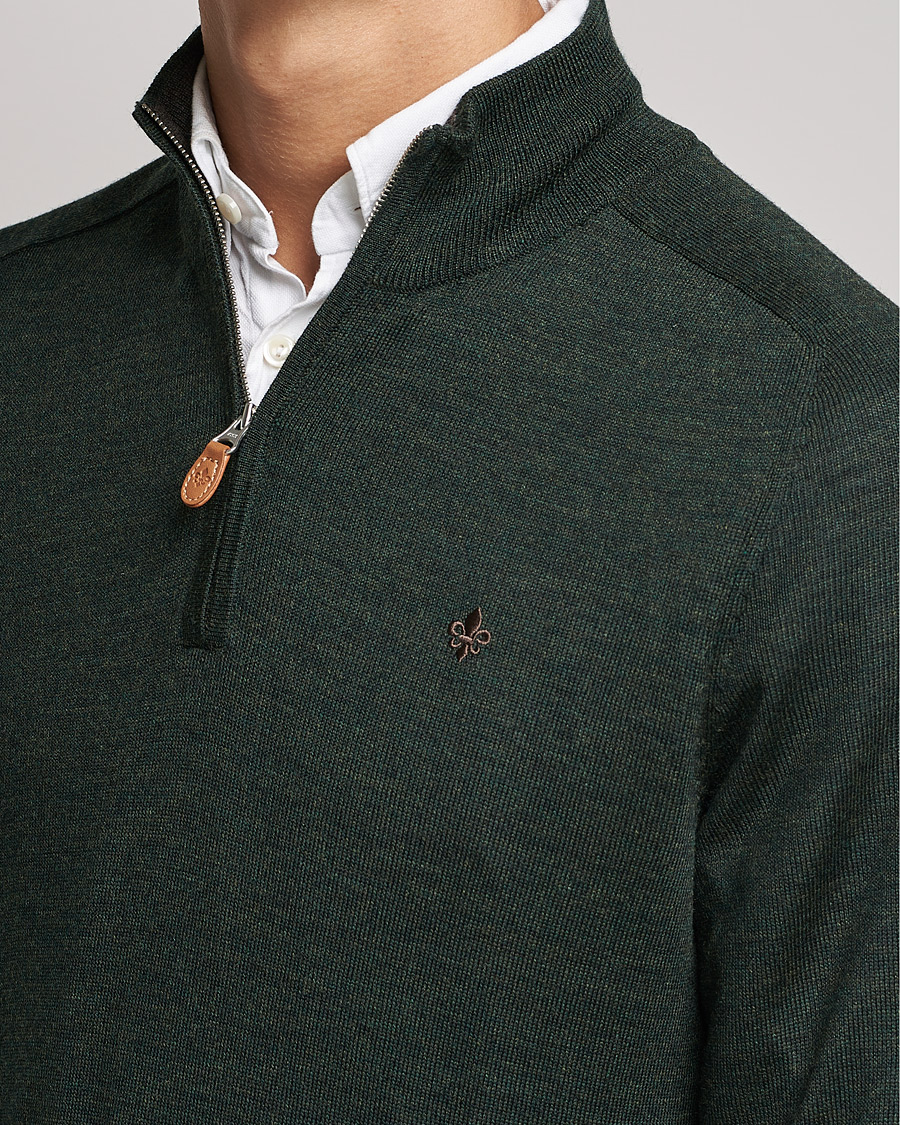 Hombres | Jerséis y prendas de punto | Morris | John Merino Half Zip Olive