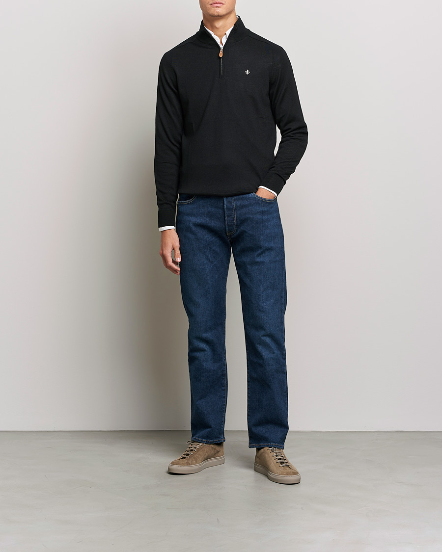 Hombres | Jerséis y prendas de punto | Morris | John Merino Half Zip Black