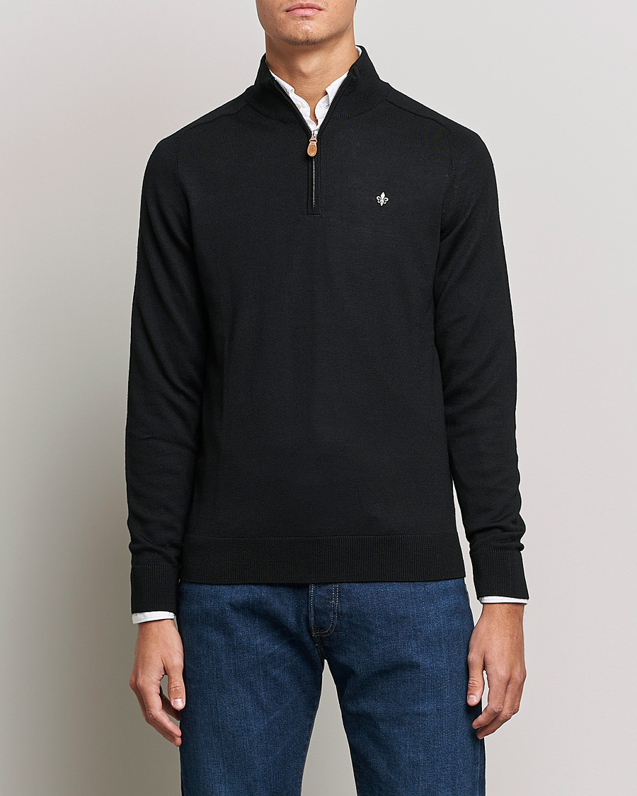 Hombres | Jerséis y prendas de punto | Morris | John Merino Half Zip Black