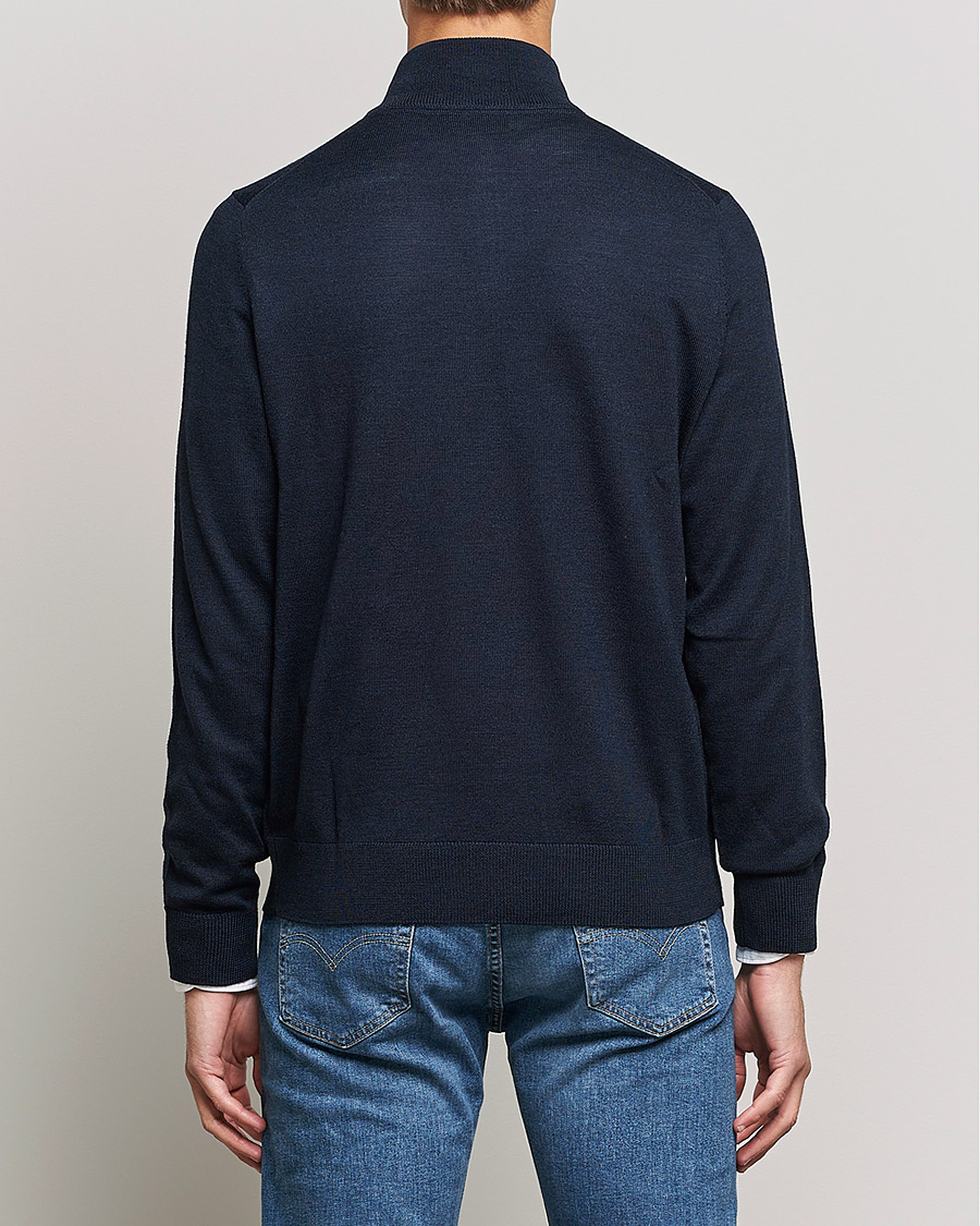 Hombres | Jerséis y prendas de punto | Morris | Merino Zip Cardigan Navy