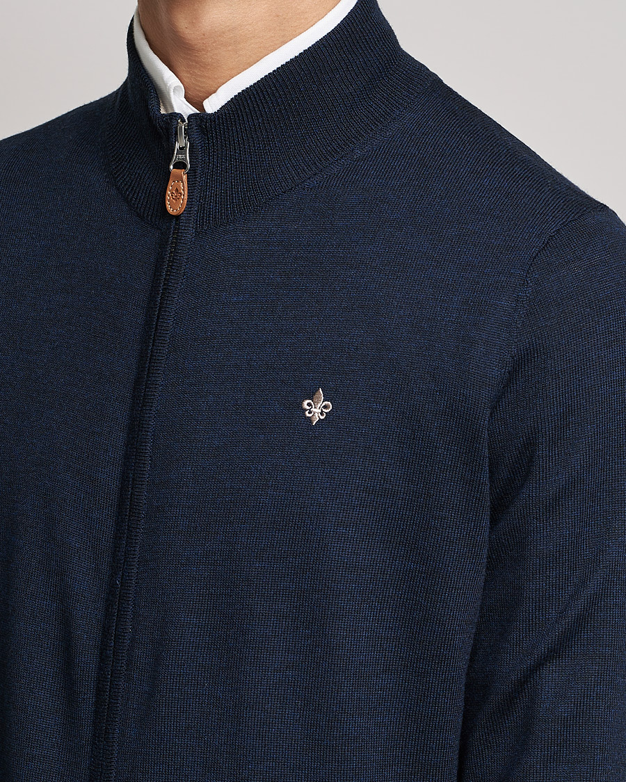 Hombres | Jerséis y prendas de punto | Morris | Merino Zip Cardigan Navy