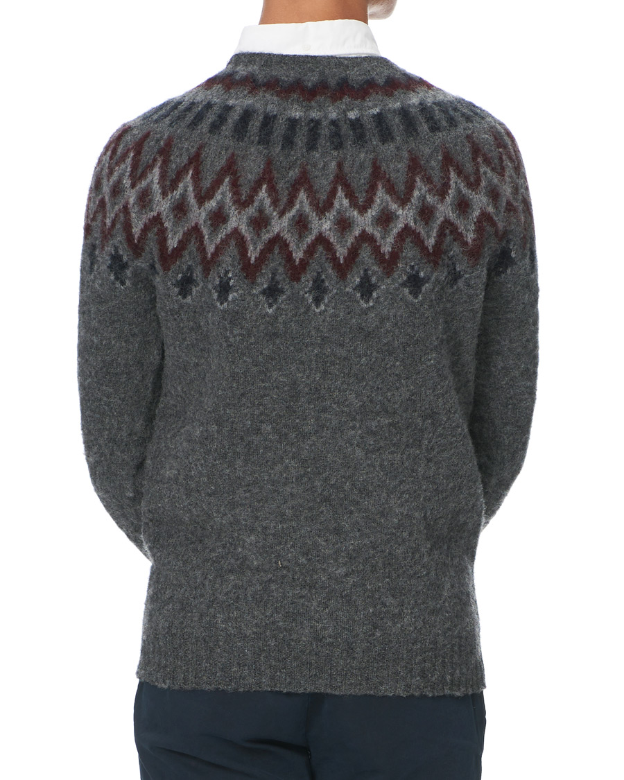 Hombres | Jerséis y prendas de punto | Howlin' | Brushed Wool Fair Isle Crew Sweater Oxford