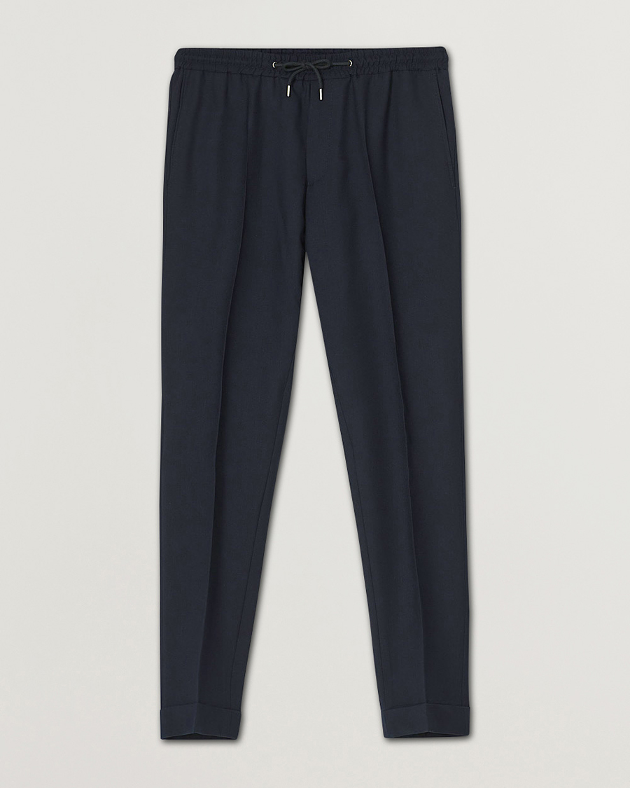 Hombres | Pantalones | Paul Smith | Drawstring Elastic Wool Pant Navy