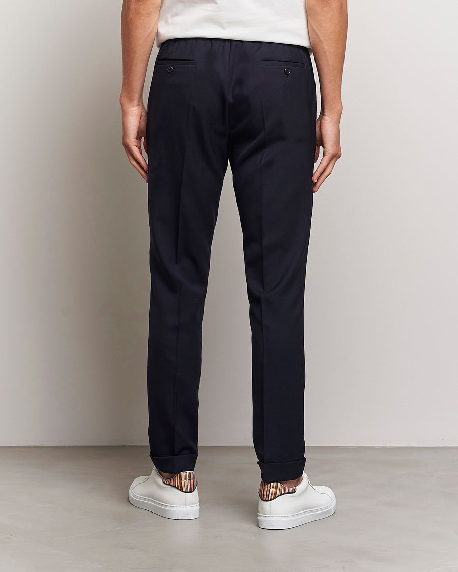 Hombres | Pantalones | Paul Smith | Drawstring Elastic Wool Pant Navy