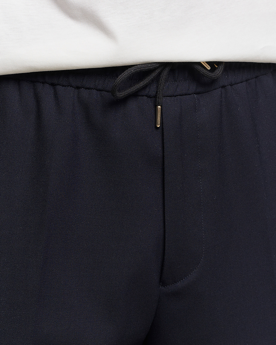 Hombres | Pantalones | Paul Smith | Drawstring Elastic Wool Pant Navy
