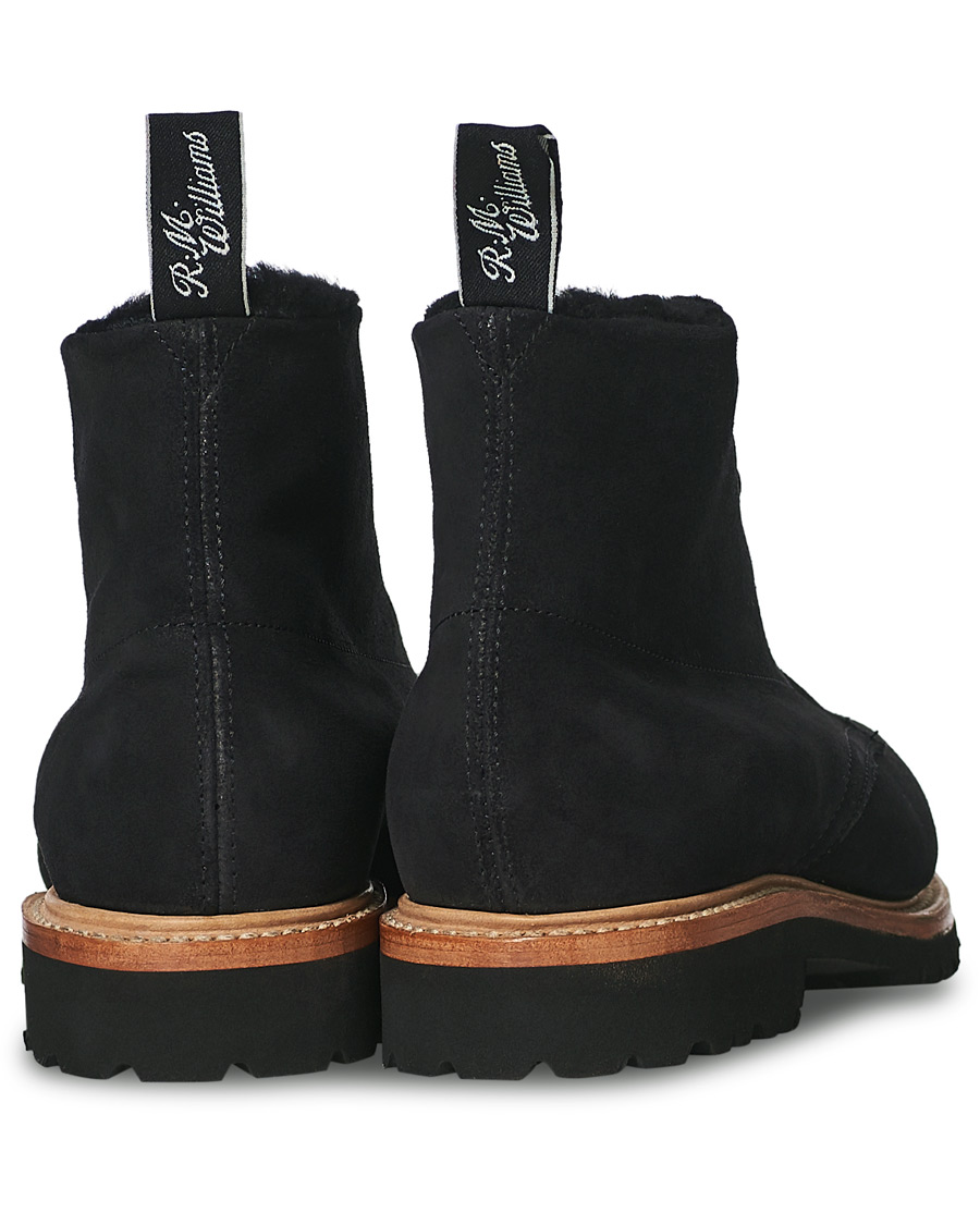 Hombres | R.M.Williams Urban Rickaby Shearling Boot Nero Suede | R.M.Williams | Urban Rickaby Shearling Boot Nero Suede