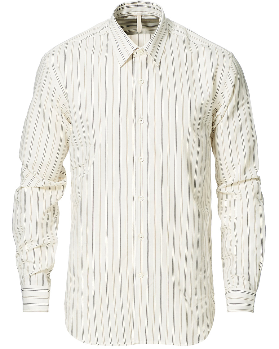 Hombres | Camisas | Sunflower | Dan Striped Cotton Shirt Off White 