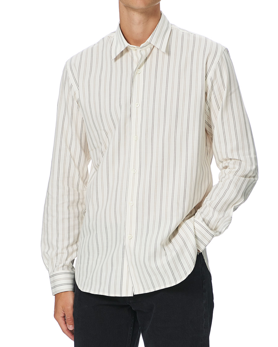 Hombres | Camisas | Sunflower | Dan Striped Cotton Shirt Off White 