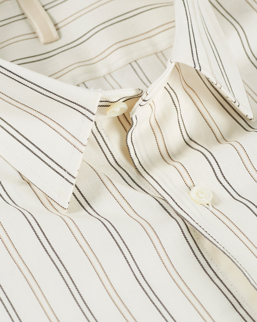 Hombres | Camisas | Sunflower | Dan Striped Cotton Shirt Off White 