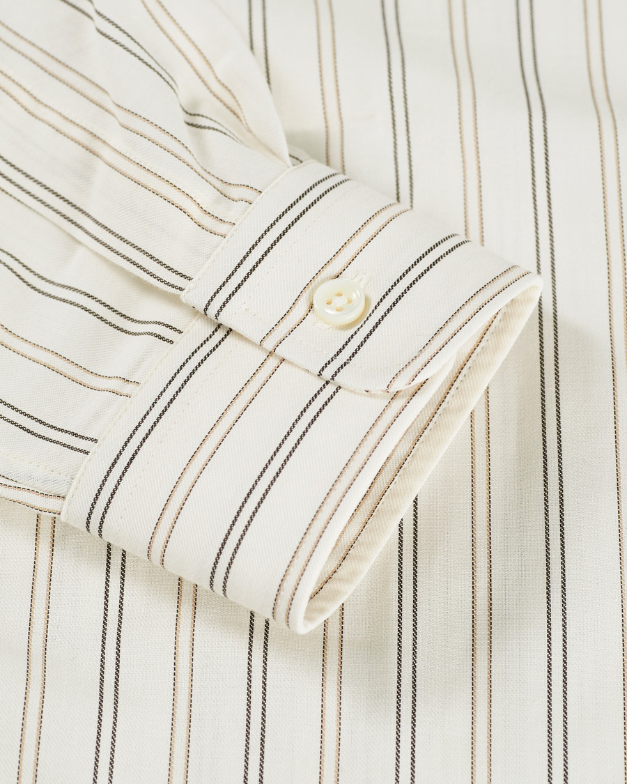 Hombres | Camisas | Sunflower | Dan Striped Cotton Shirt Off White 