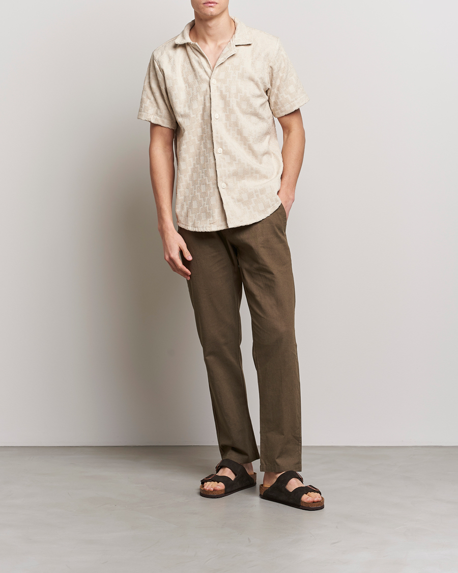 Hombres | Camisas | OAS | Machu Terry Short Sleeve Shirt Beige