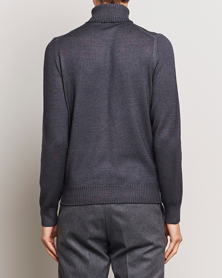 Hombres | Jerséis y prendas de punto | Gran Sasso | Vintage Merino Fashion Fit Polo Asphalt