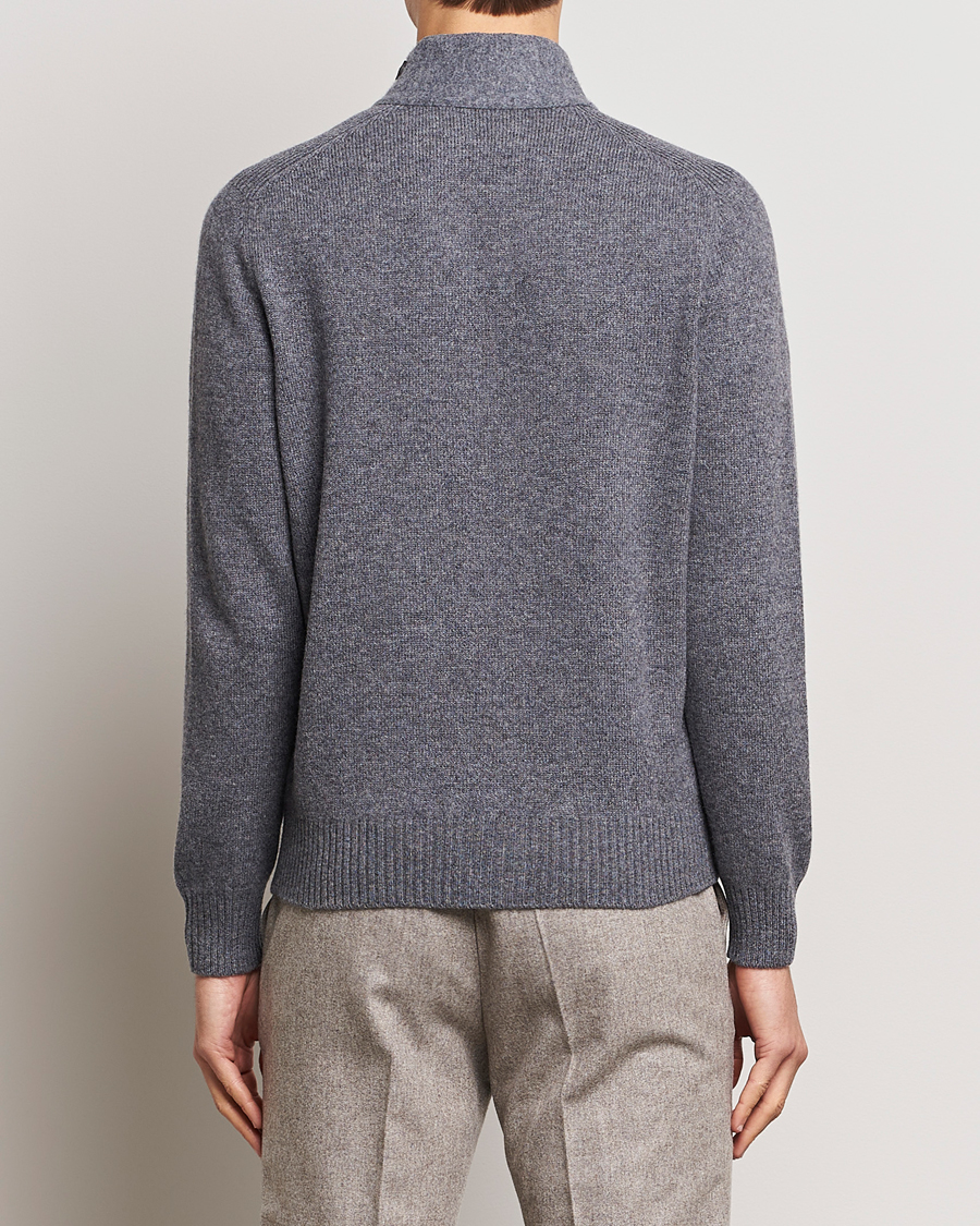 Hombres | Jerséis y prendas de punto | Gran Sasso | Heavy Wool Cardigan Grey Melange