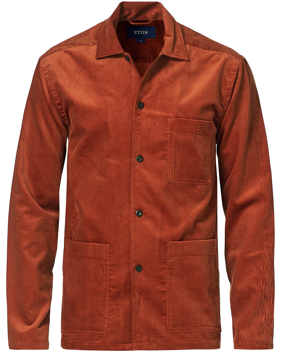 Hombres | Camisas | Eton | Cotton Corduroy Overshirt Orange